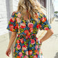 Sunny Days Floral Print Smocked Waist Back Neck Button Romper - DAVERRI FASHIONS