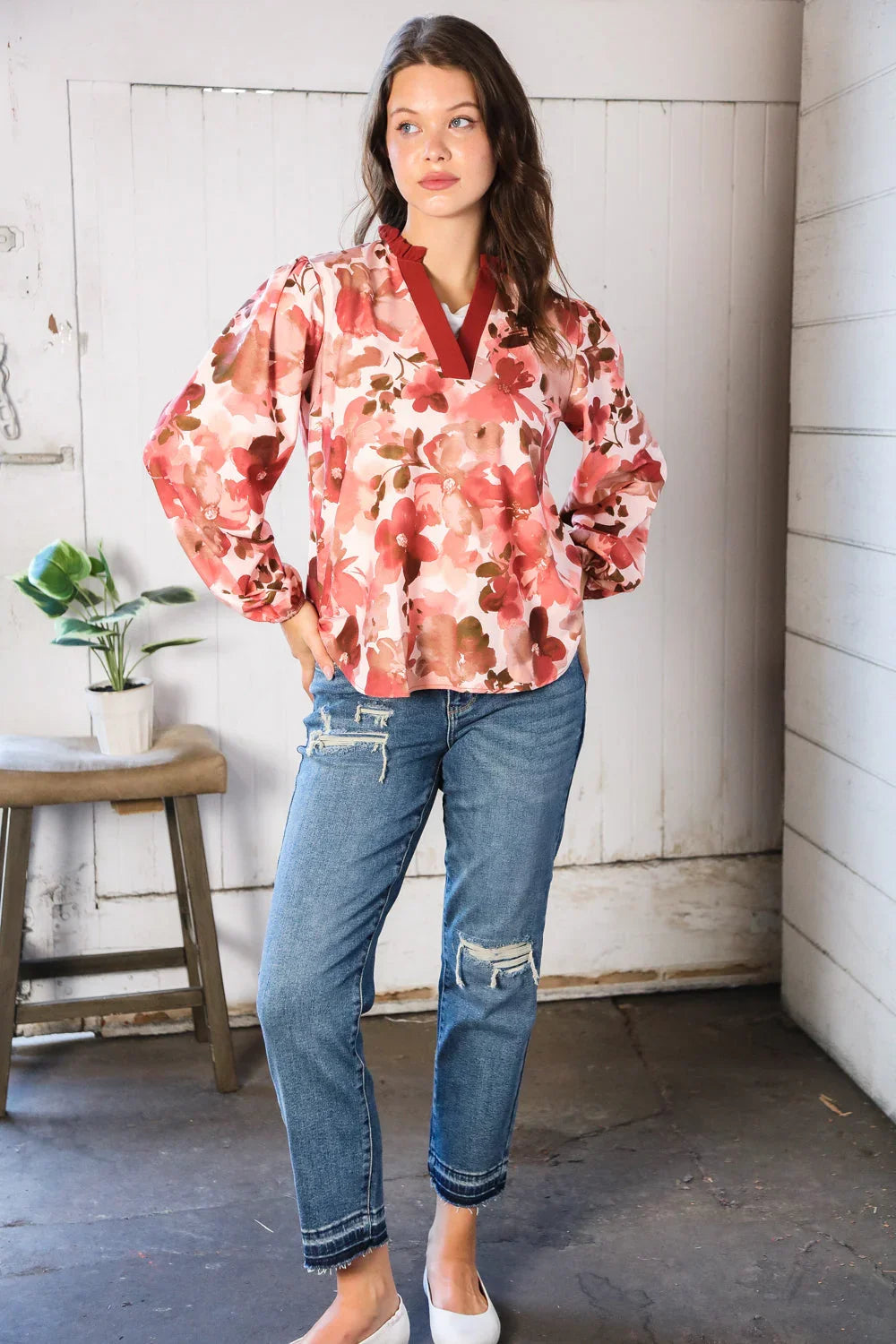 On Blossom Lane Floral Blouse | Daverri Fashions