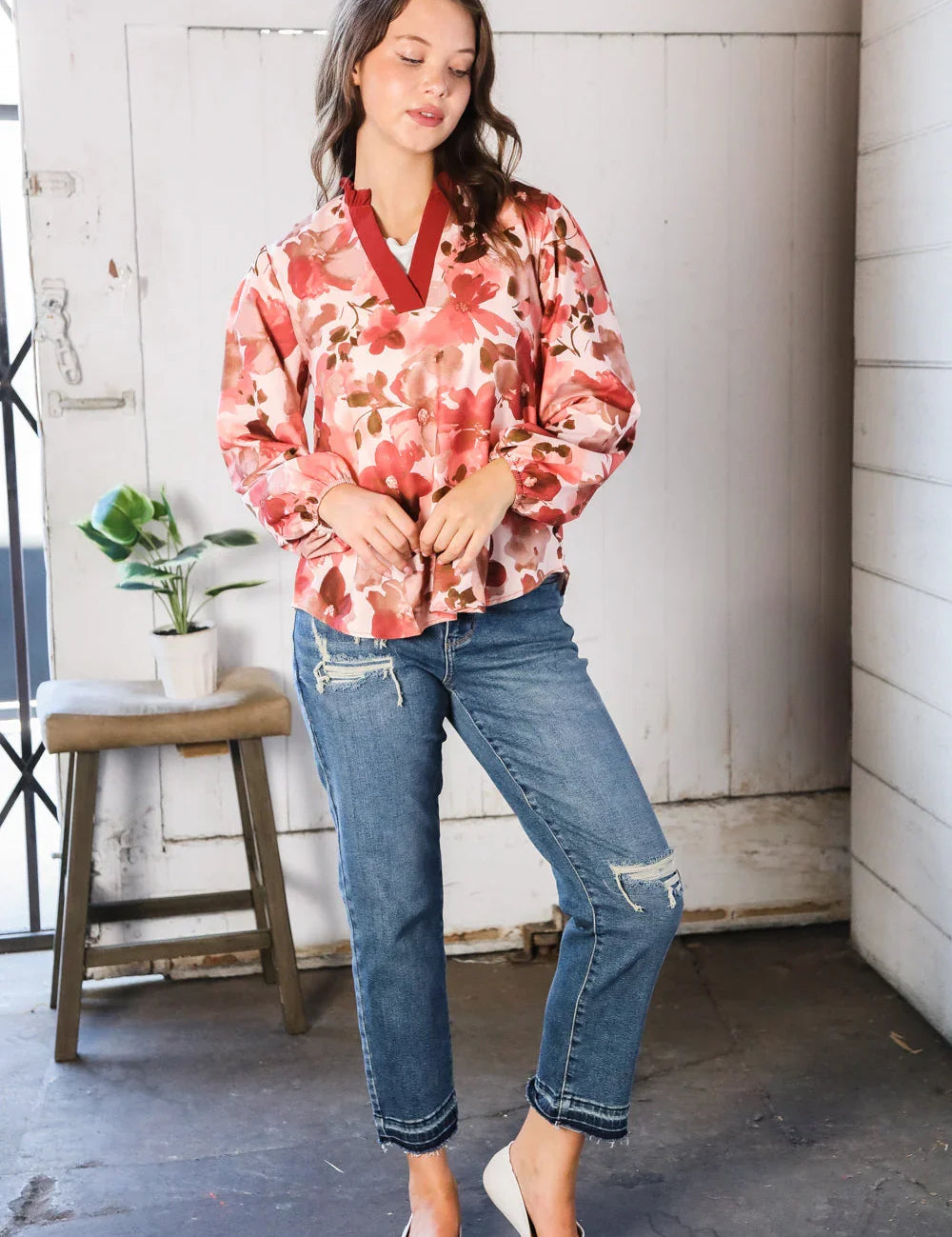 On Blossom Lane Floral Blouse | Daverri Fashions