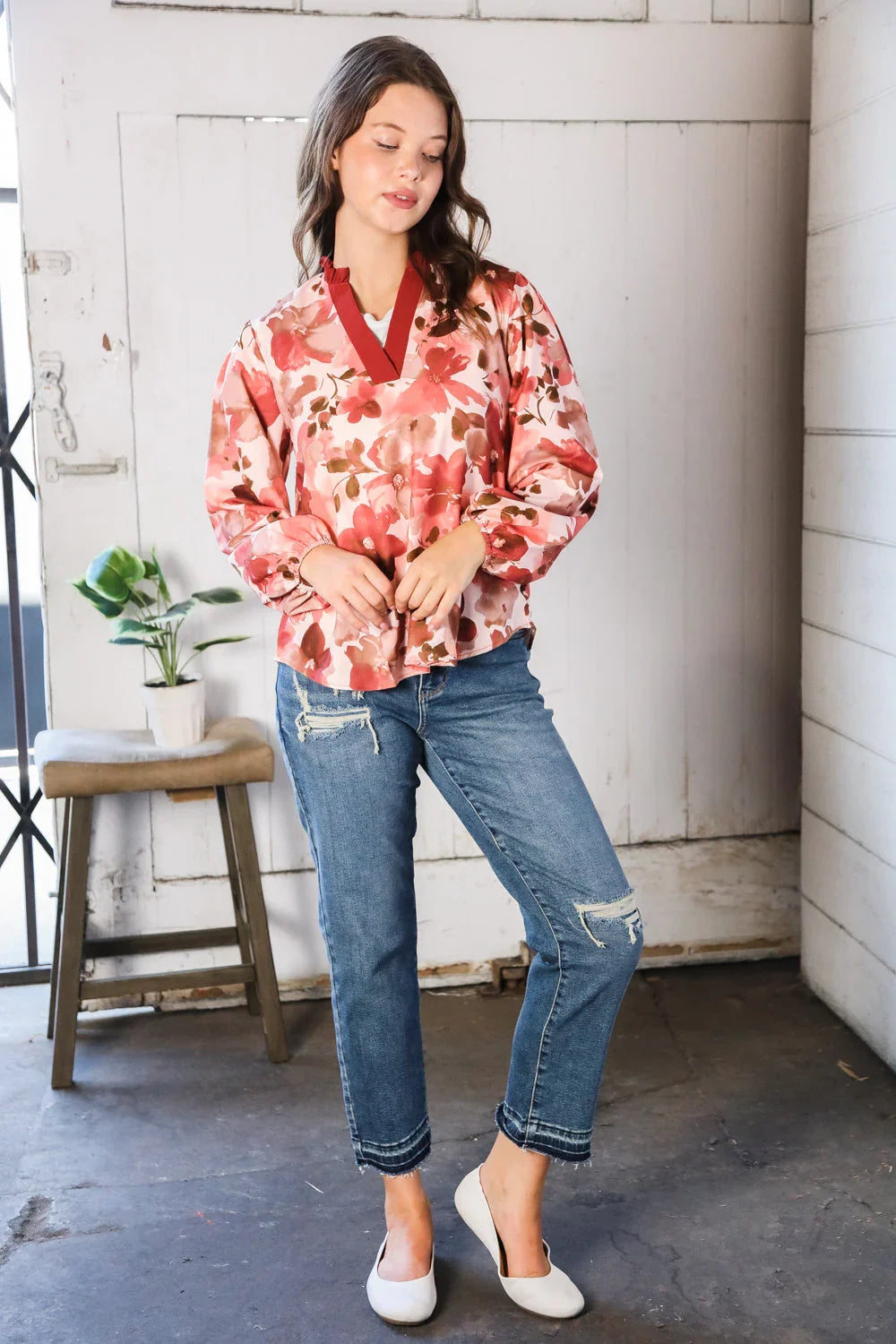 On Blossom Lane Floral Blouse | Daverri Fashions