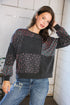 Lazy Daisies Charcoal Pullover - DAVERRI FASHIONS