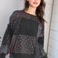 Lazy Daisies Charcoal Pullover - DAVERRI FASHIONS
