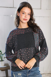 Lazy Daisies Charcoal Pullover | Daverri Fashions