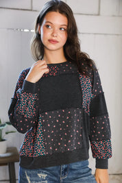 Lazy Daisies Charcoal Pullover | Daverri Fashions