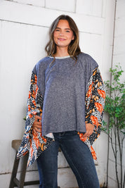 In A Paisley Daydream French Terry Poncho Top | Daverri Fashions