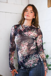 In a Dark Romance Sheer Blouse | Daverri Fashions