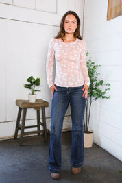 Blushing & Blooming Long Sleeve Tee | Daverri Fashions