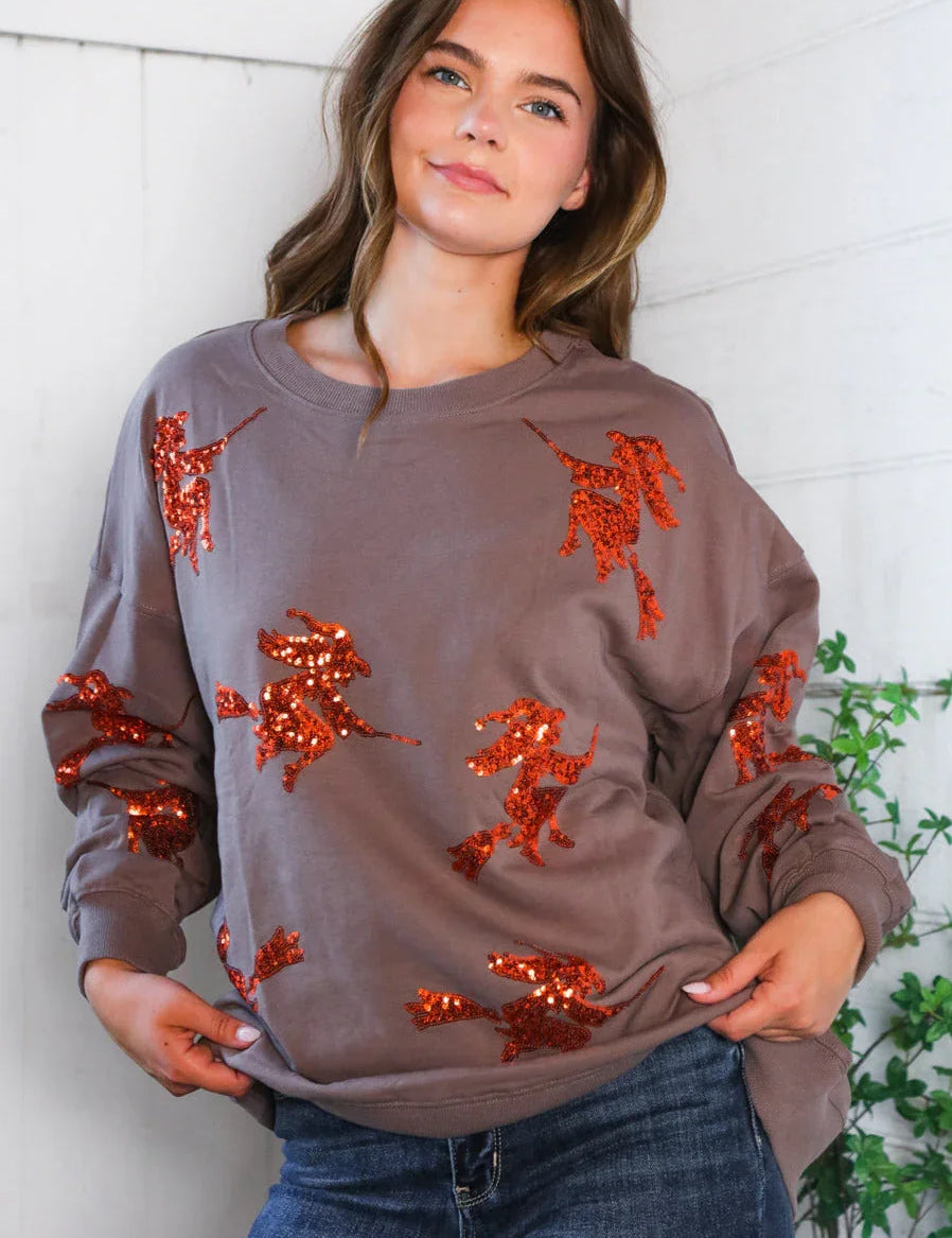 Sequins and Spells Spooky Pullover | Daverri Fashions