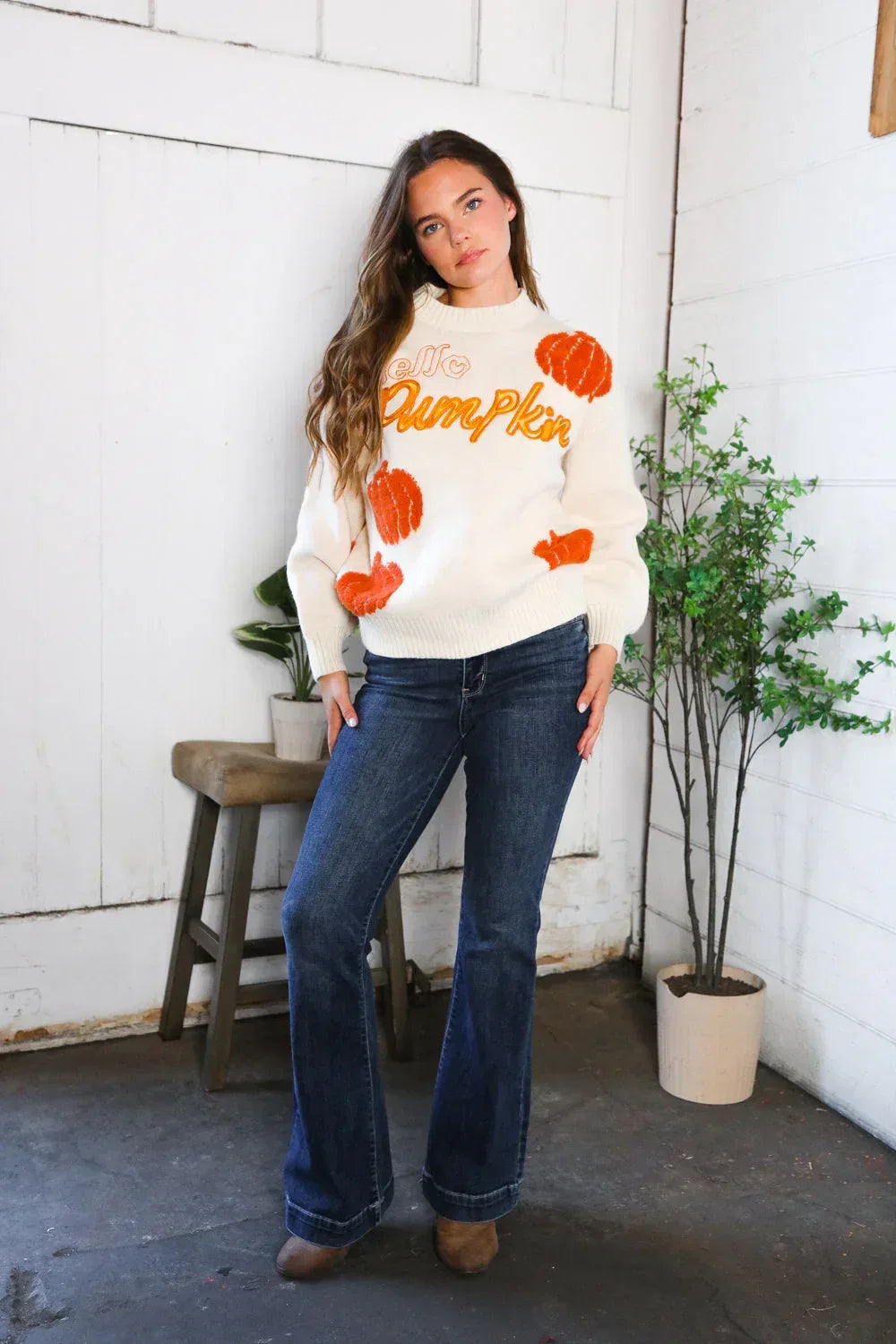 Hello Gourd-geous Pumkin Patch Pullover - DAVERRI FASHIONS