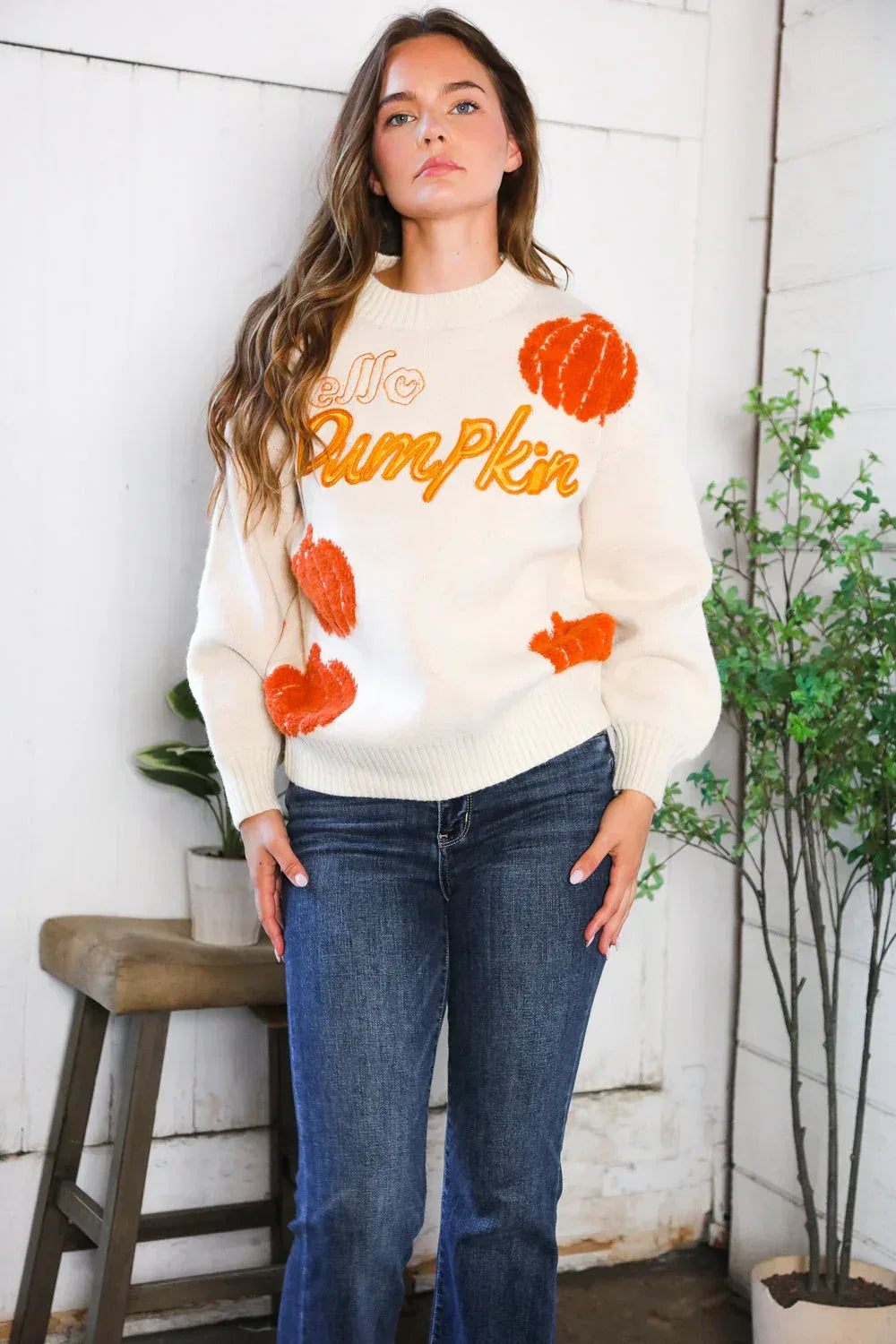 Hello Gourd-geous Pumkin Patch Pullover - DAVERRI FASHIONS