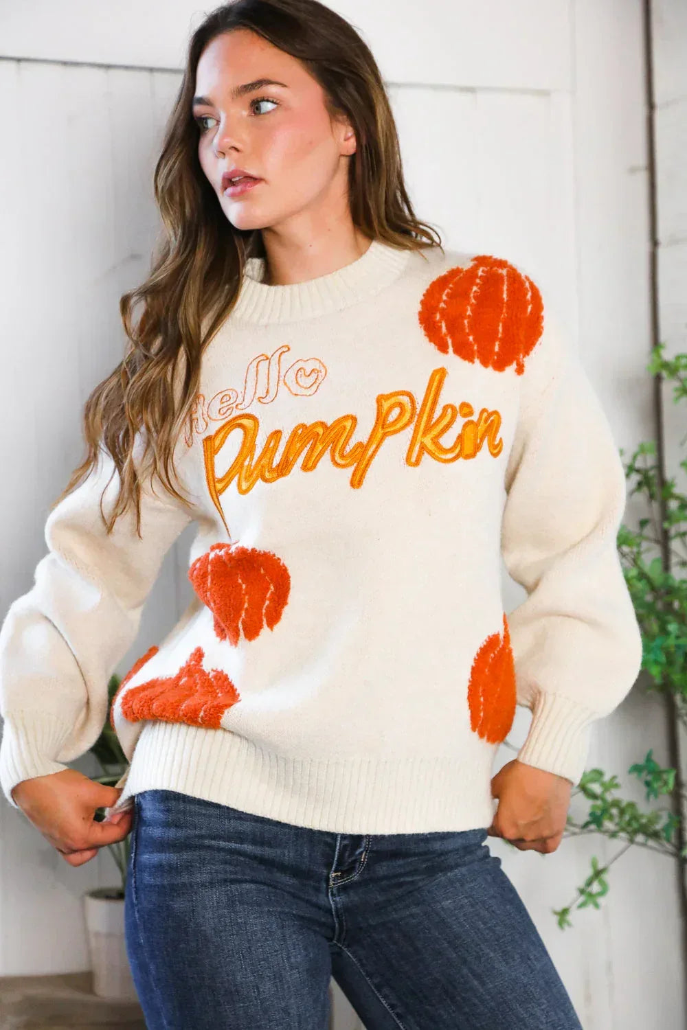 Hello Gourd-geous Pumkin Patch Pullover - DAVERRI FASHIONS