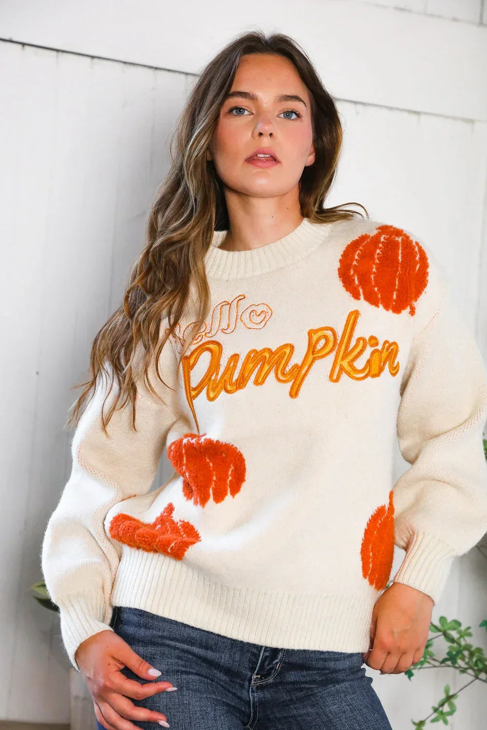 Hello Gourd-geous Pumkin Patch Pullover - DAVERRI FASHIONS