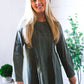 Read Between the Lines Olive Button Cotton Tunic - DAVERRI FASHIONS