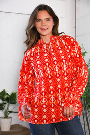 Red Hot Ruffles Woven Blouse | Daverri Fashions