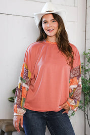 Wanderlust Patchwork Long Sleeve Top | Daverri Fashions
