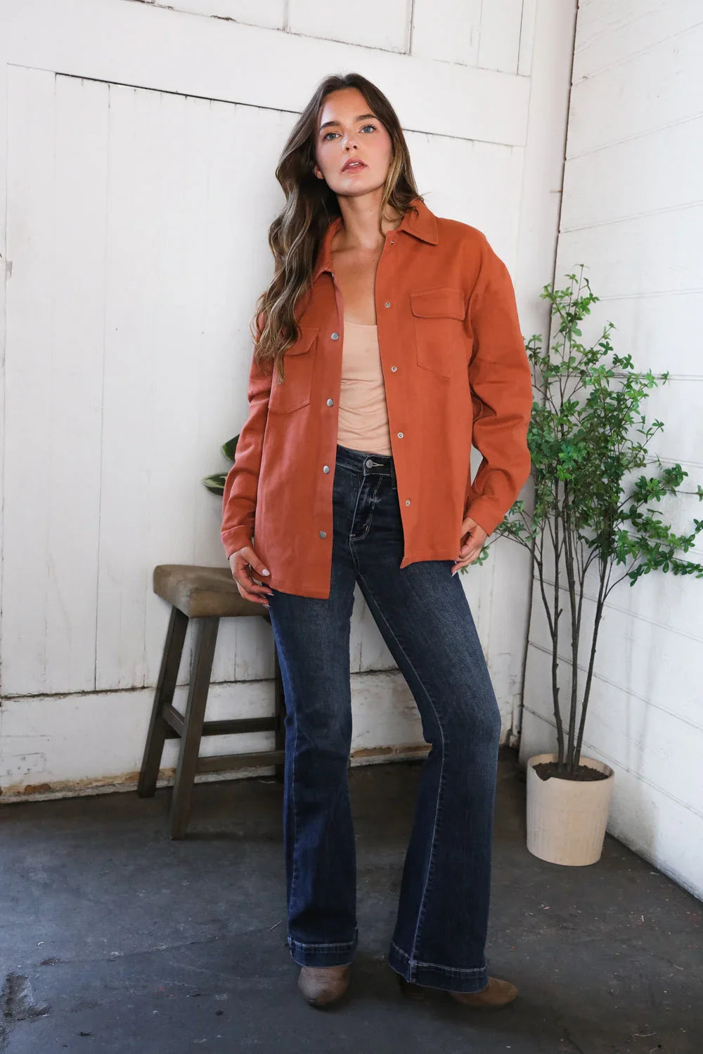 Peaceful Threads Burnt Orange Jacket | Daverri Fashions