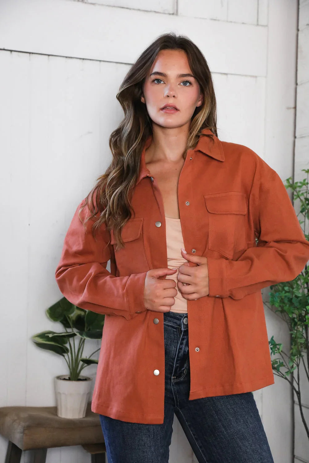 Peaceful Threads Burnt Orange Jacket | Daverri Fashions
