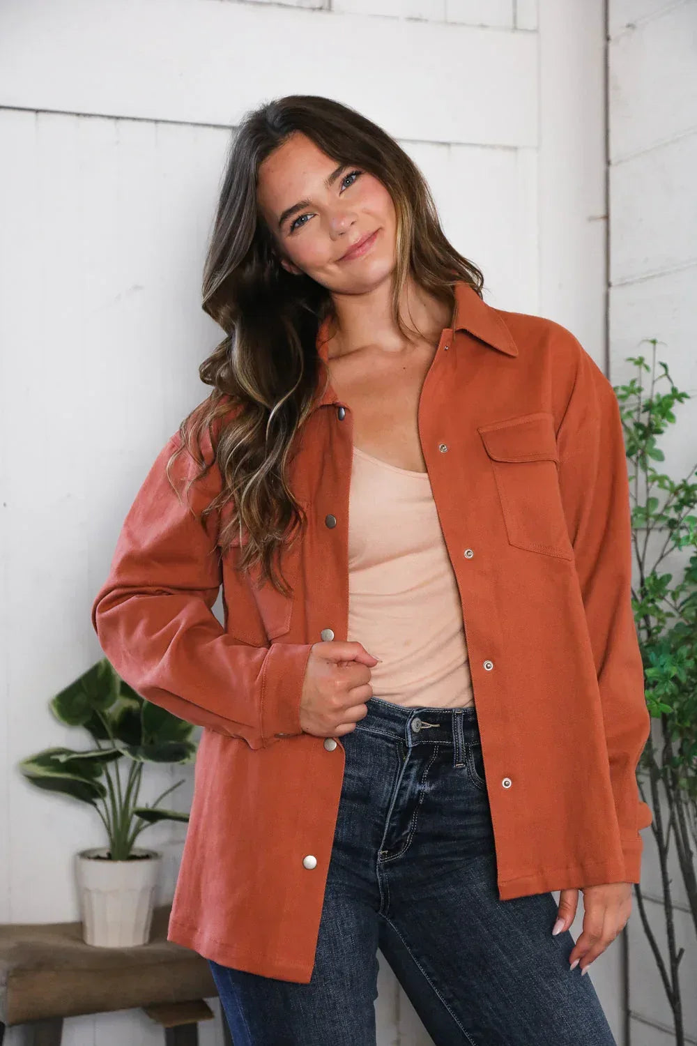 Peaceful Threads Burnt Orange Jacket - DAVERRI FASHIONS