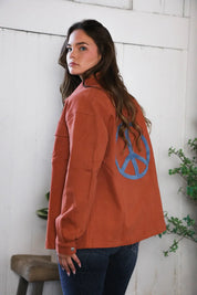 Peaceful Threads Burnt Orange Jacket | Daverri Fashions