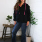 Glow Up Pink and Black Hooded Jacket - DAVERRI FASHIONS