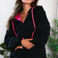 Glow Up Pink and Black Hooded Jacket - DAVERRI FASHIONS