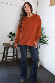 Falling Leaves Rust Pullover | Daverri Fashions