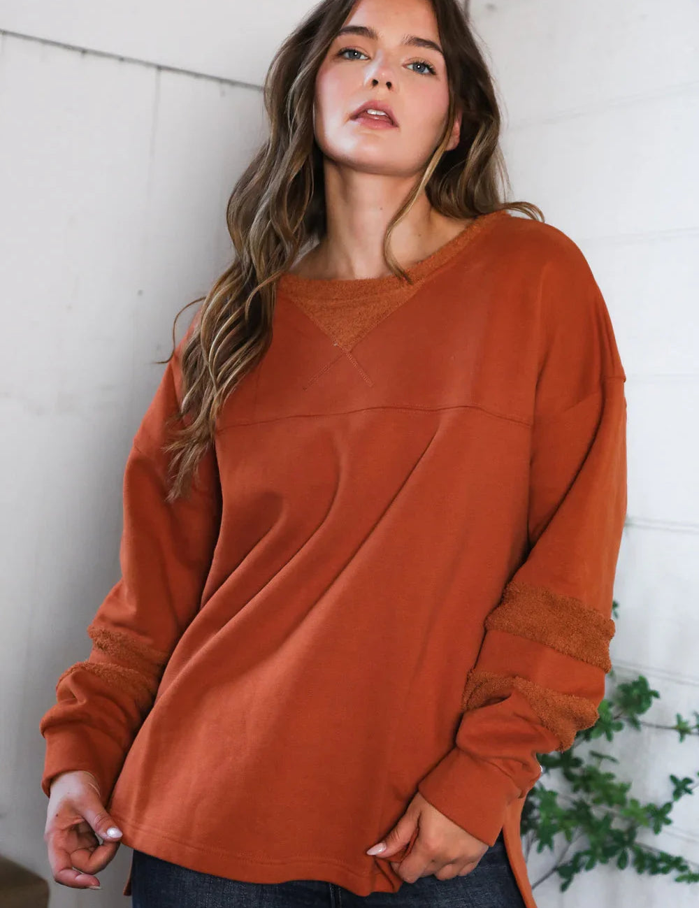 Falling Leaves Rust Pullover | Daverri Fashions