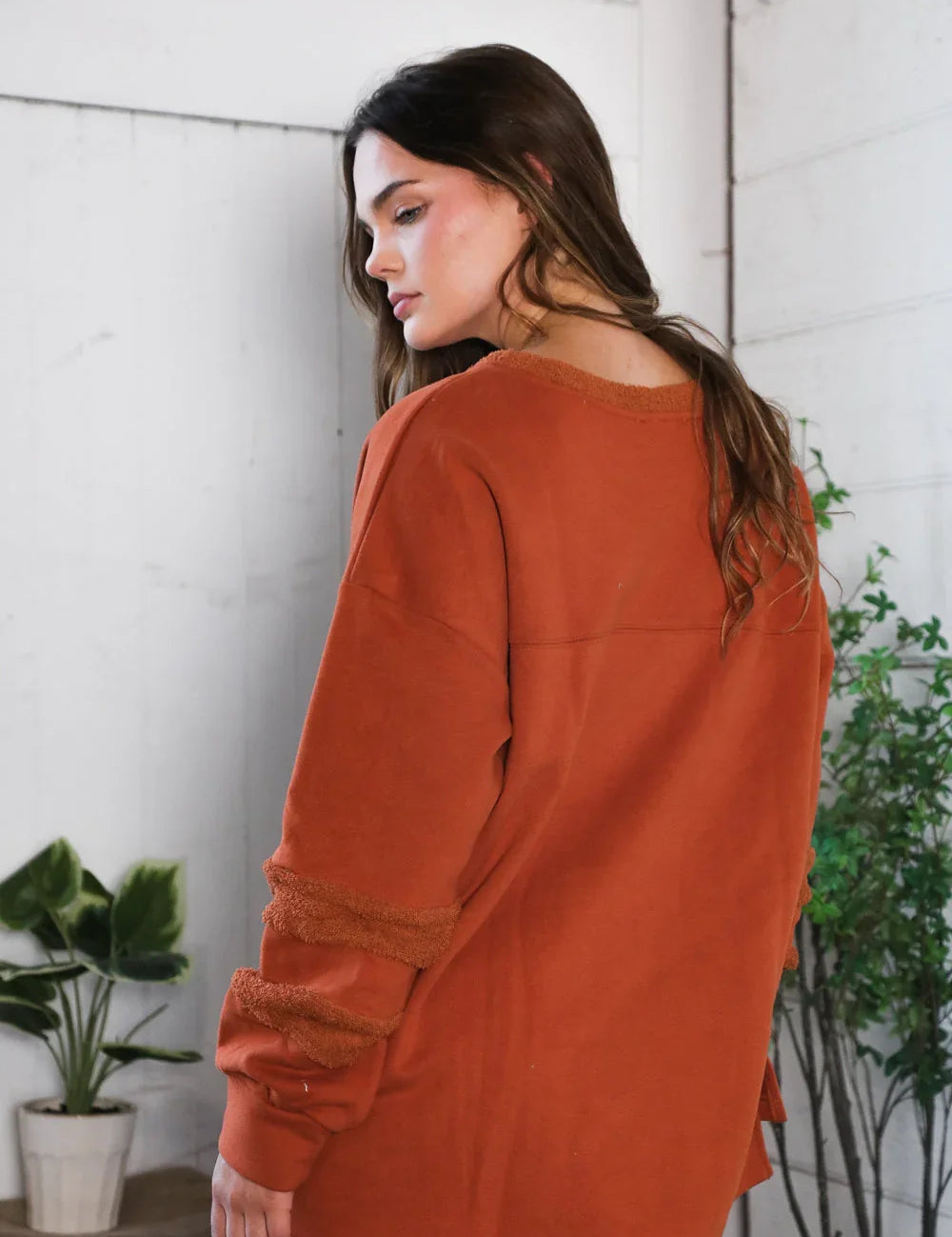 Falling Leaves Rust Pullover | Daverri Fashions