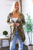 Lounging in Leopard Olive Cardigan - DAVERRI FASHIONS