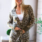Lounging in Leopard Olive Cardigan - DAVERRI FASHIONS