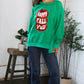 'Happy Fall Y'all' Kelly Green Sweater - DAVERRI FASHIONS