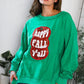 'Happy Fall Y'all' Kelly Green Sweater - DAVERRI FASHIONS
