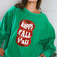 'Happy Fall Y'all' Kelly Green Sweater - DAVERRI FASHIONS