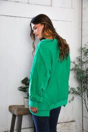 'Happy Fall Y'all' Kelly Green Sweater | Daverri Fashions