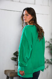 'Happy Fall Y'all' Kelly Green Sweater | Daverri Fashions