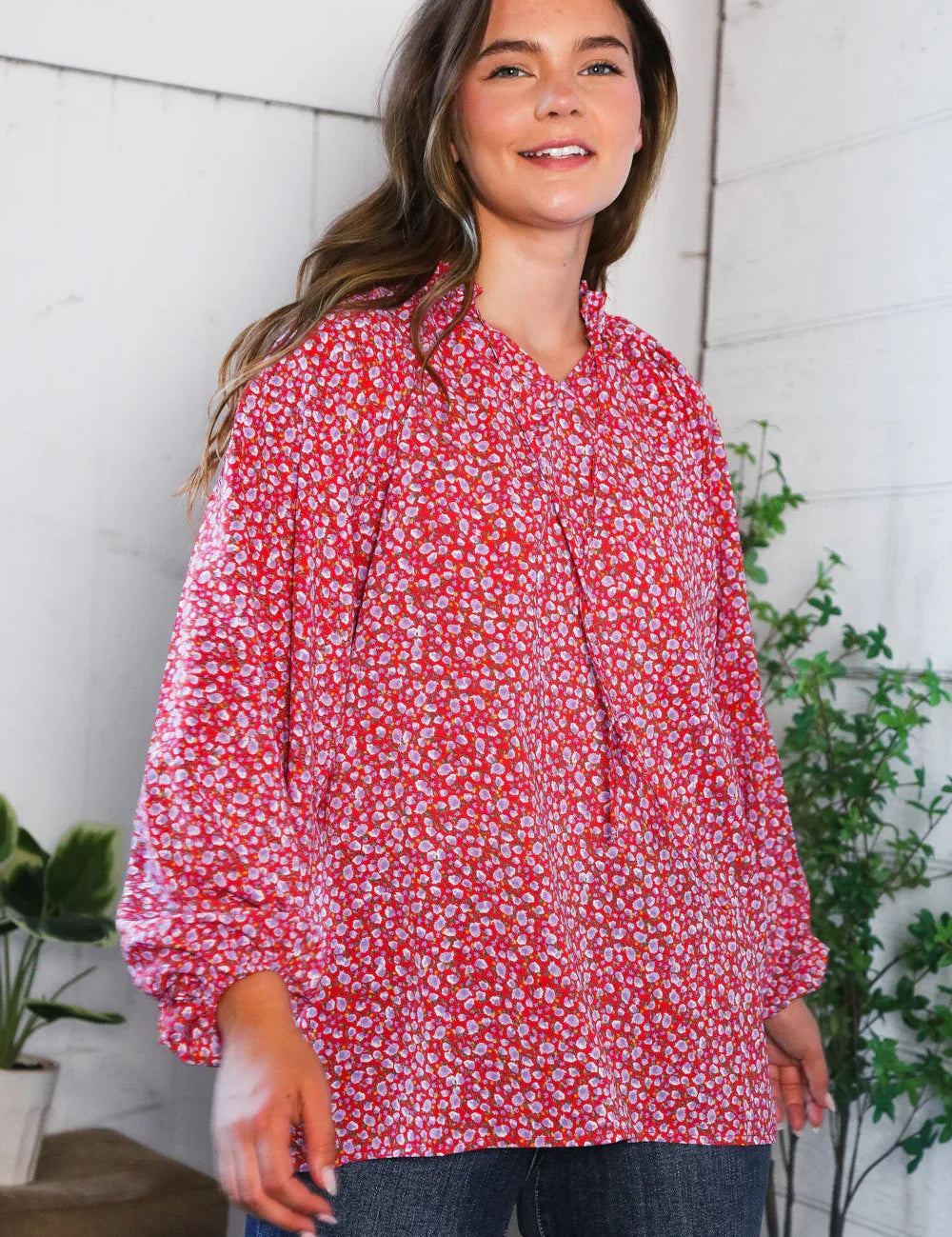 Poppy Daydream Floral Woven Blouse | Daverri Fashions
