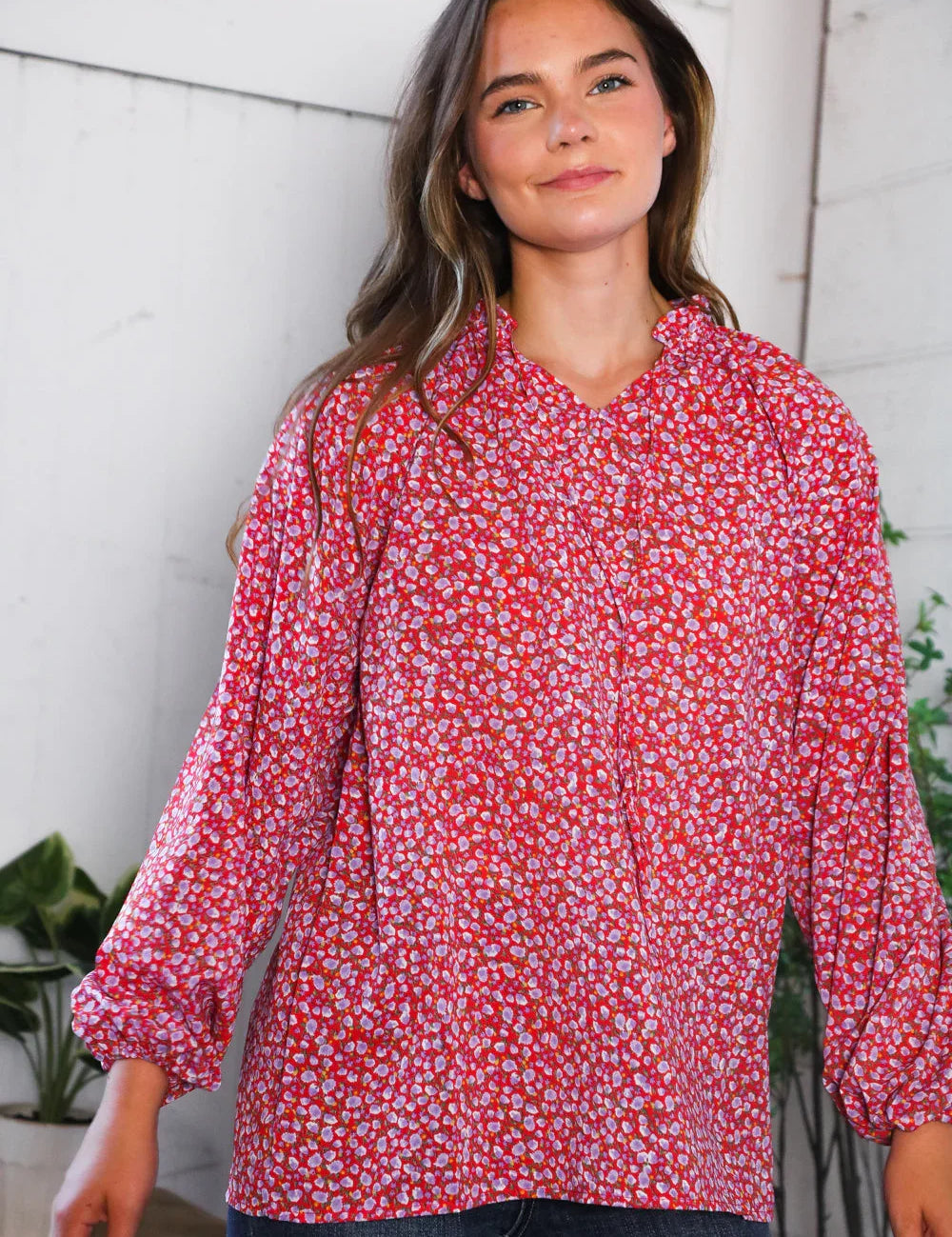 Poppy Daydream Floral Woven Blouse | Daverri Fashions