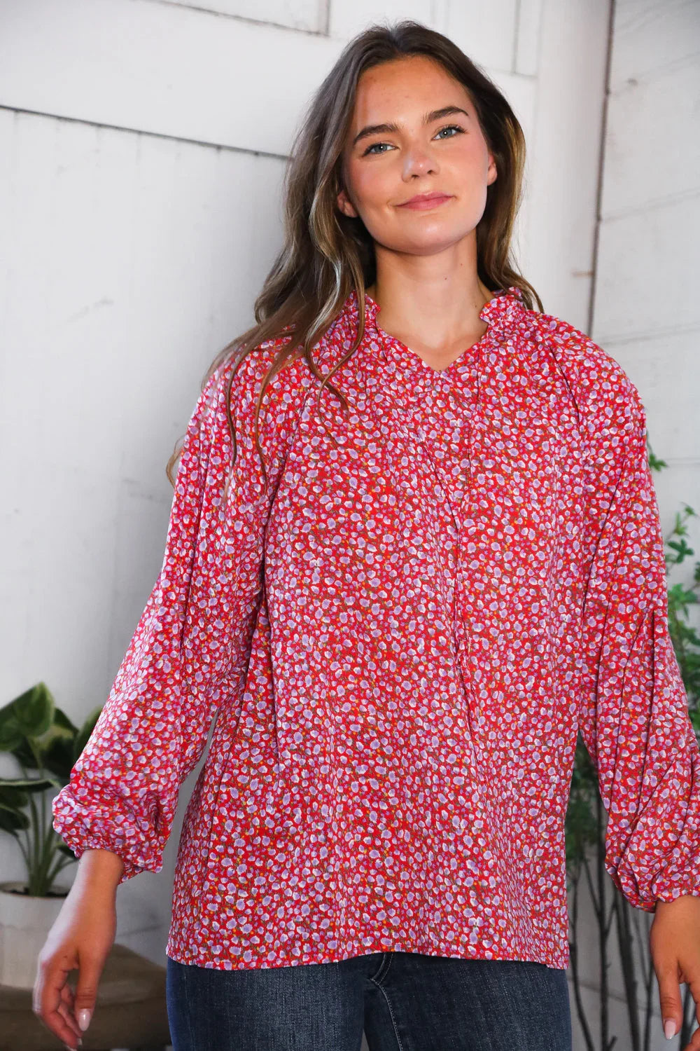Poppy Daydream Floral Woven Blouse | Daverri Fashions