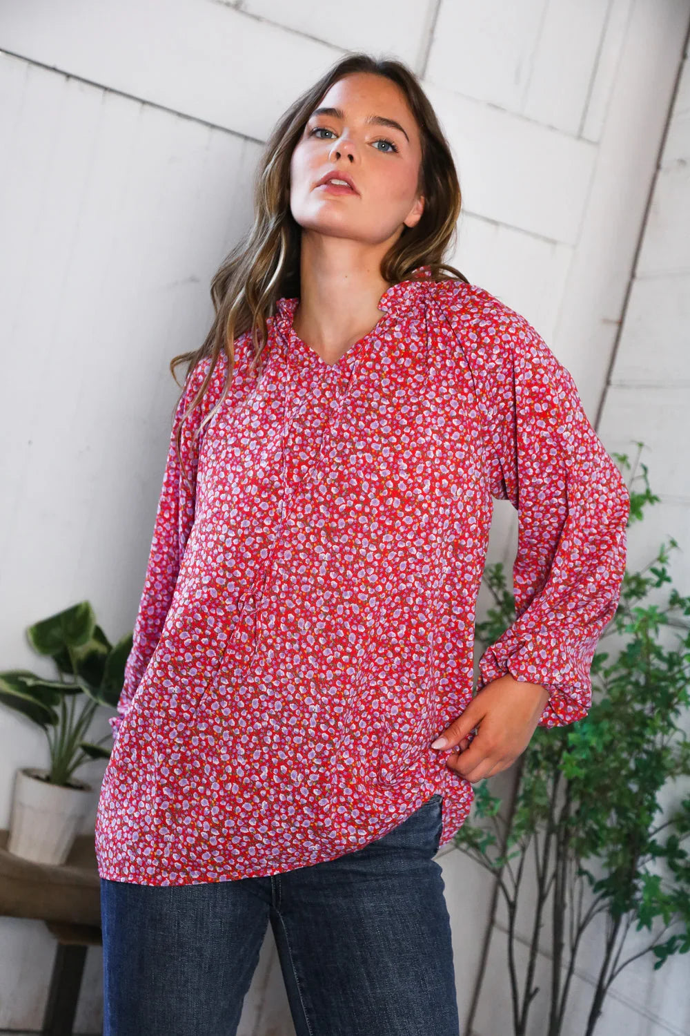 Poppy Daydream Floral Woven Blouse | Daverri Fashions