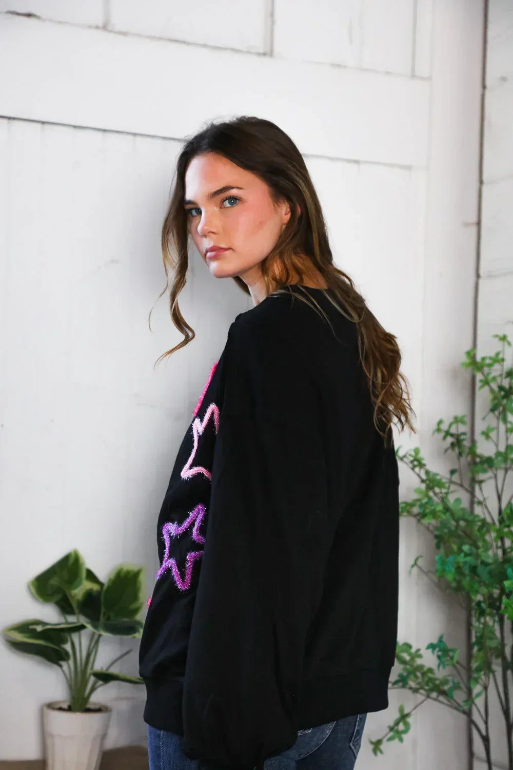 You Gave Me The Stars Cozy Sweater - DAVERRI FASHIONS