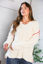 Snuggle Me Cream Thick Ribbed Sweater | Daverri Fashions