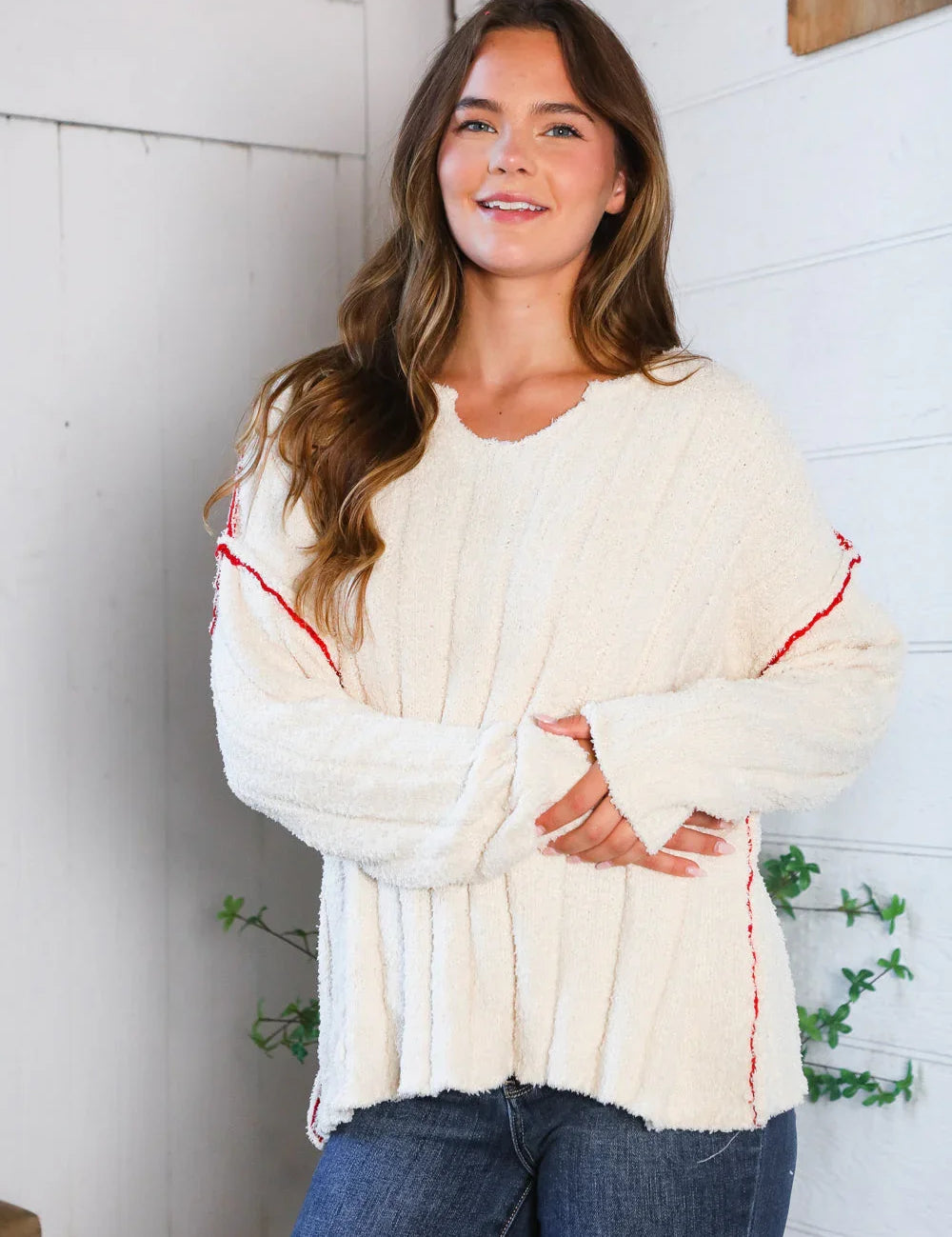Snuggle Me Cream Thick Ribbed Sweater | Daverri Fashions