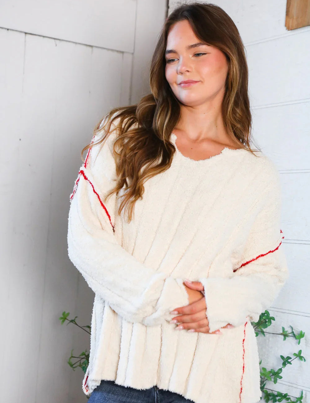 Snuggle Me Cream Thick Ribbed Sweater | Daverri Fashions