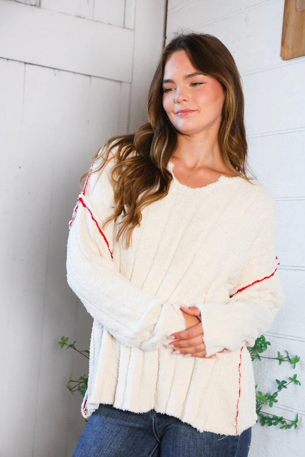 Snuggle Me Cream Thick Ribbed Sweater | Daverri Fashions