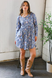 Midnight Meadows Charcoal Swing Dress | Daverri Fashions