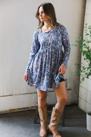 Midnight Meadows Charcoal Swing Dress | Daverri Fashions