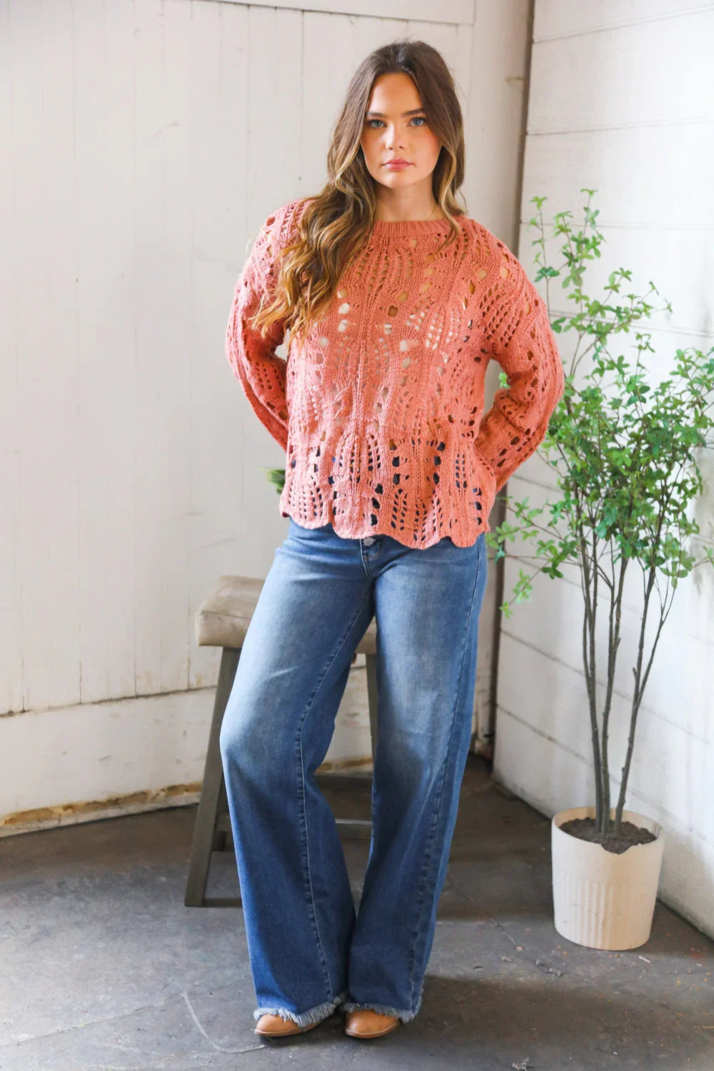 Sunset Stitches Crochet Pullover | Daverri Fashions