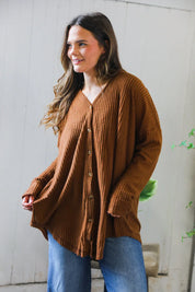 Maple Mornings Mocha Thermal Cardigan | Daverri Fashions
