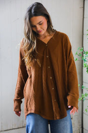 Maple Mornings Mocha Thermal Cardigan | Daverri Fashions