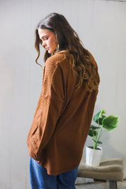 Maple Mornings Mocha Thermal Cardigan | Daverri Fashions